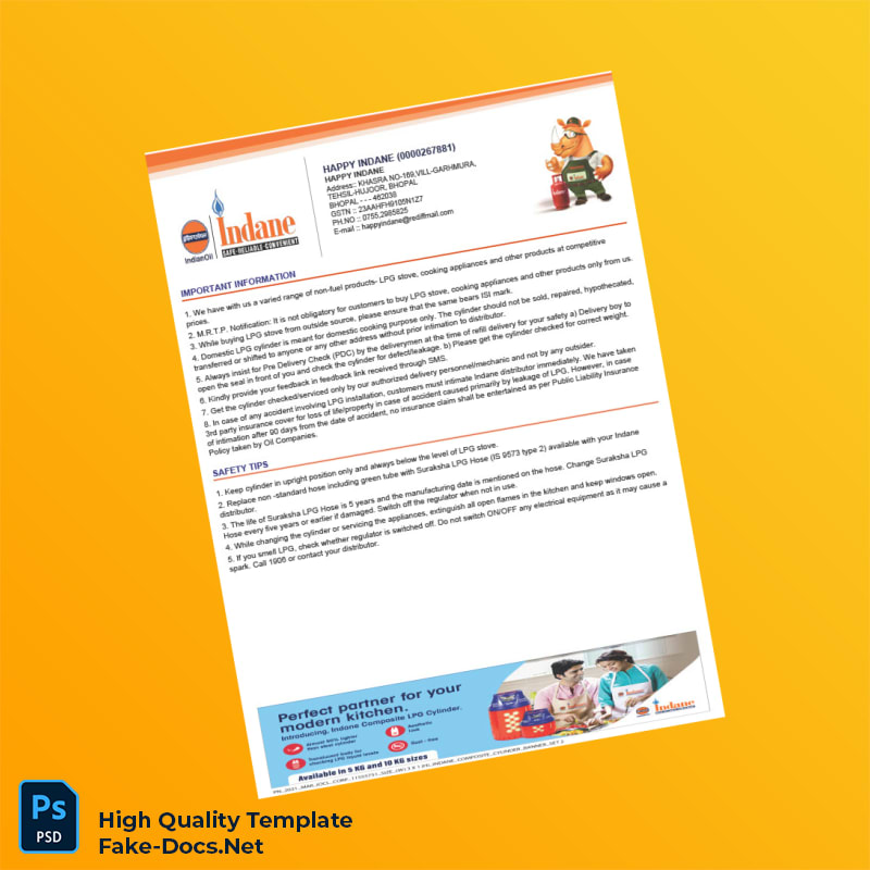 India Happy Indane Invoice Template in Word and PDF formats 2 page India Happy Indane Invoice Template in Word and PDF formats 2 page