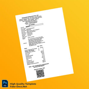 India Hardcastle Restaurants Pvt Ltd Tax Invoice Template in Word and PDF formats 2 page