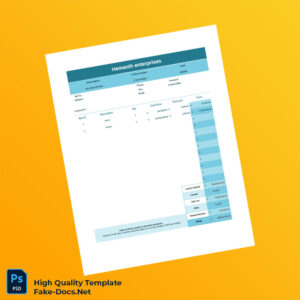 India Hemanth Enterprises Invoice Template in Word and PDF formats