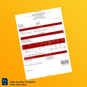 India Hotel Travel Inn Tax Invoice Template in Word and PDF formats