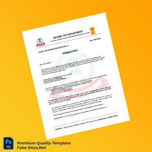 India Income Tax Department Employment Verification Letter Template (Word & PDF) 3 page