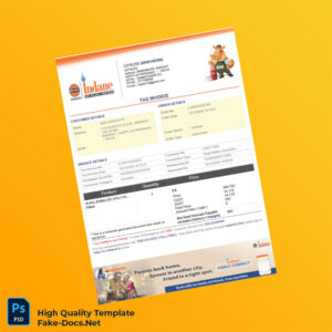 India Indane Invoice Template in Word and PDF formats 2 page