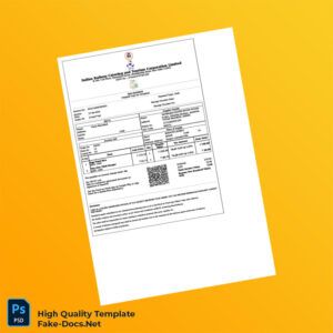 India Indian Railway Catering and Tourism Corporation Limited Invoice Template in Word and PDF formats