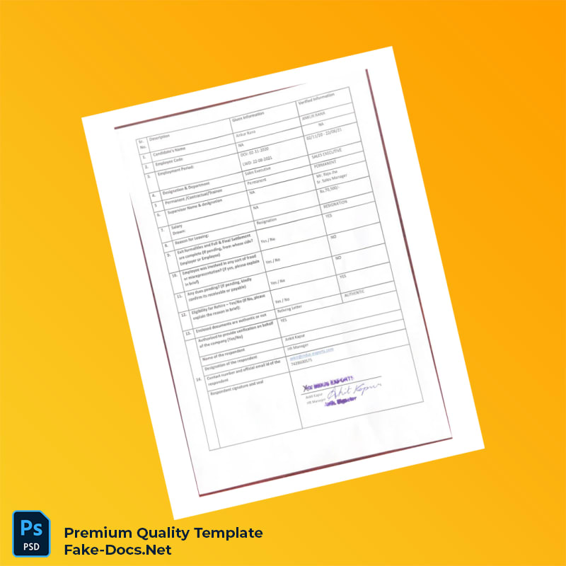 India Indus Exports Employment Verification Letter Template (Word & PDF) India Indus Exports Employment Verification Letter Template (Word & PDF)