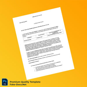 India Infinx Services Employment Verification Letter Template (Word & PDF) 2 page