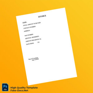 India Invoice Template for Services in Word and PDF formats