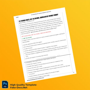 India Invoice Template in Word and PDF formats 6 page