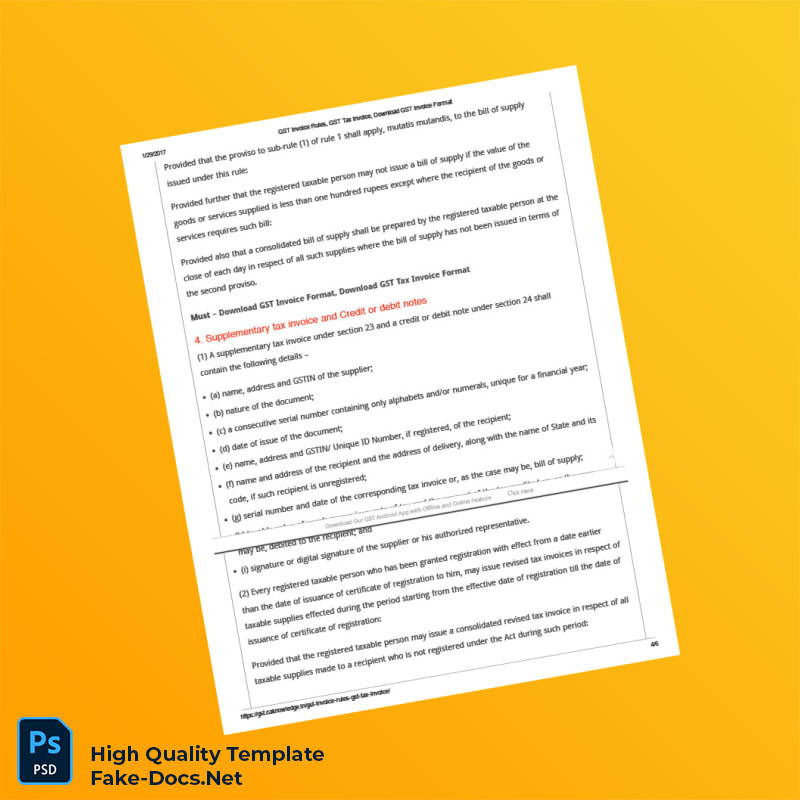 India Invoice Template in Word and PDF formats 6 page India Invoice Template in Word and PDF formats 6 page