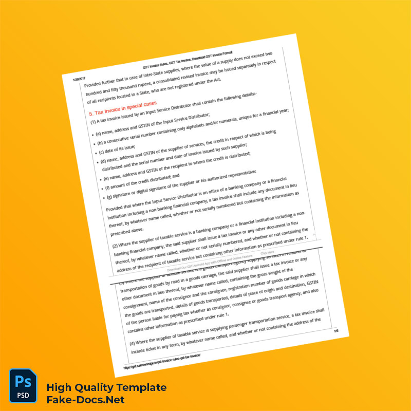 India Invoice Template in Word and PDF formats 6 page India Invoice Template in Word and PDF formats 6 page