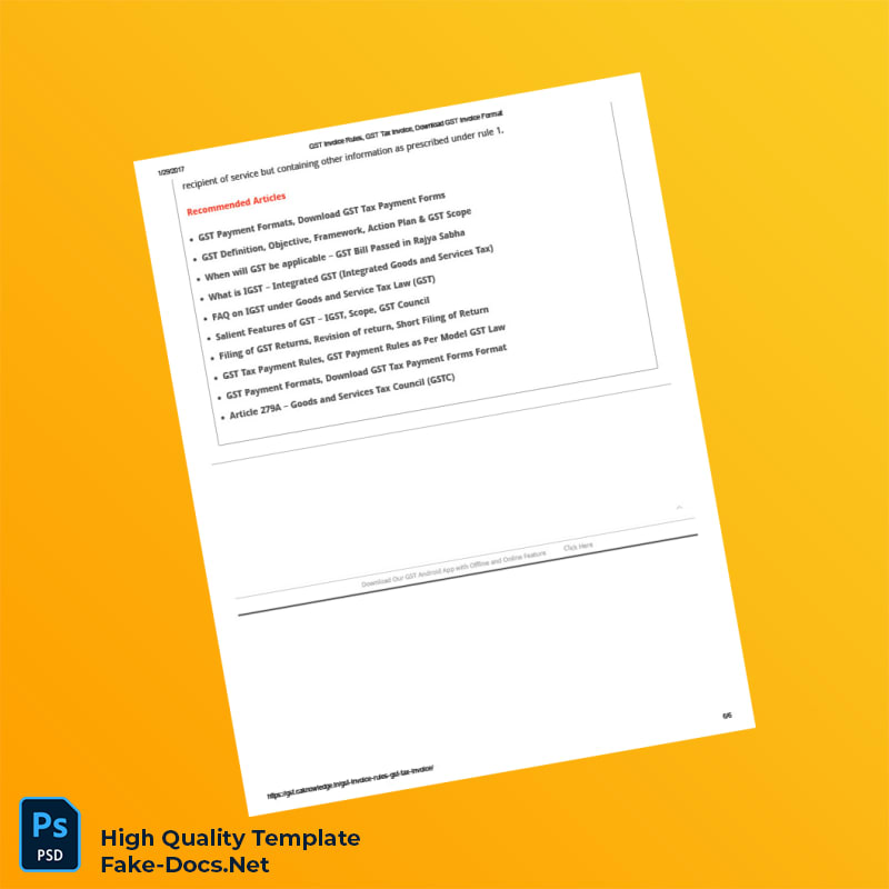 India Invoice Template in Word and PDF formats 6 page India Invoice Template in Word and PDF formats 6 page