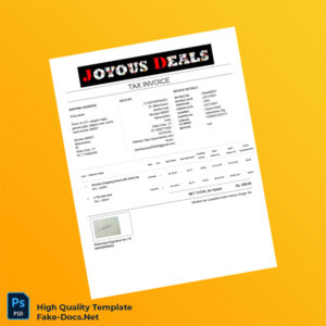 India J D Enterprises Tax Invoice Template in Word and PDF formats