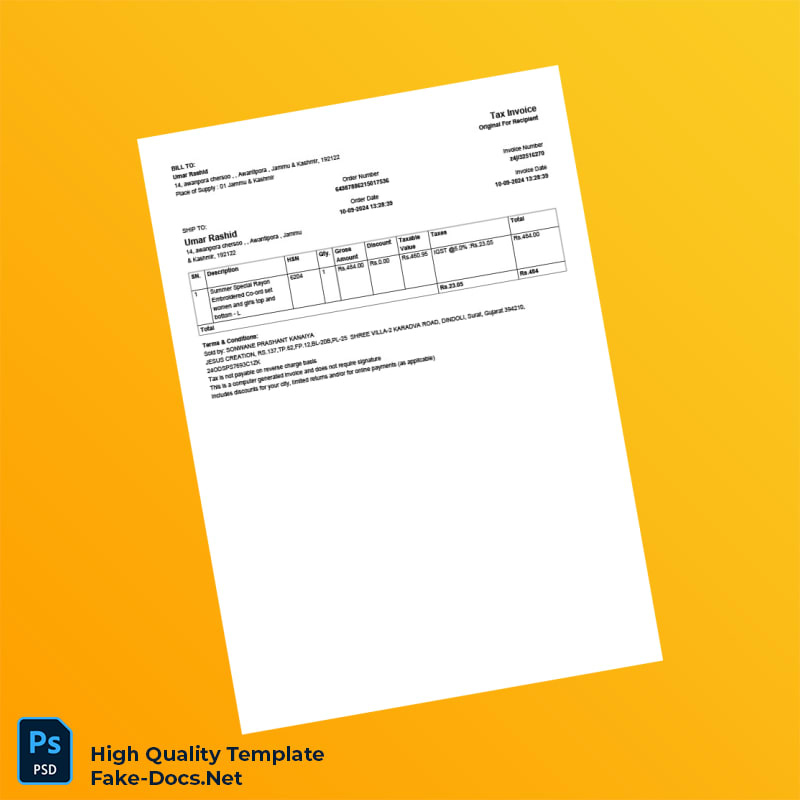 India Jesus Creation Invoice Template in Word and PDF formats India Jesus Creation Invoice Template in Word and PDF formats