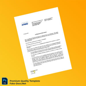 India KPMG Employment Verification Letter Template (Word & PDF) 2 page