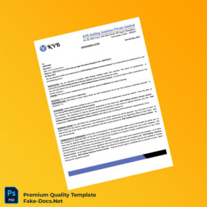 India KVB Staffing Solutions Private Limited Employment Verification Letter Template (Word & PDF) 5 page