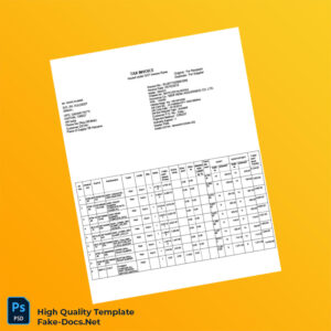 India Kalair Motors Tax Invoice Template in Word and PDF formats 2 page