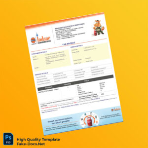India Kalpana Gas Agency Tax Invoice Template in Word and PDF formats 2 page