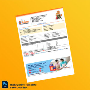 India Kalpana Indane Tax Invoice Template in Word and PDF formats 2 page