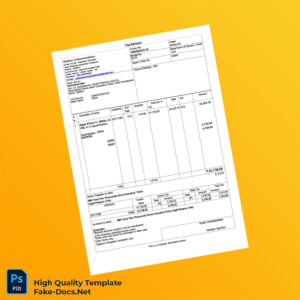 India Krishna Communications Tax Invoice Template in Word and PDF formats