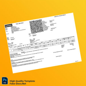 India Lenovo Tax Invoice Template in Word and PDF formats 7 page