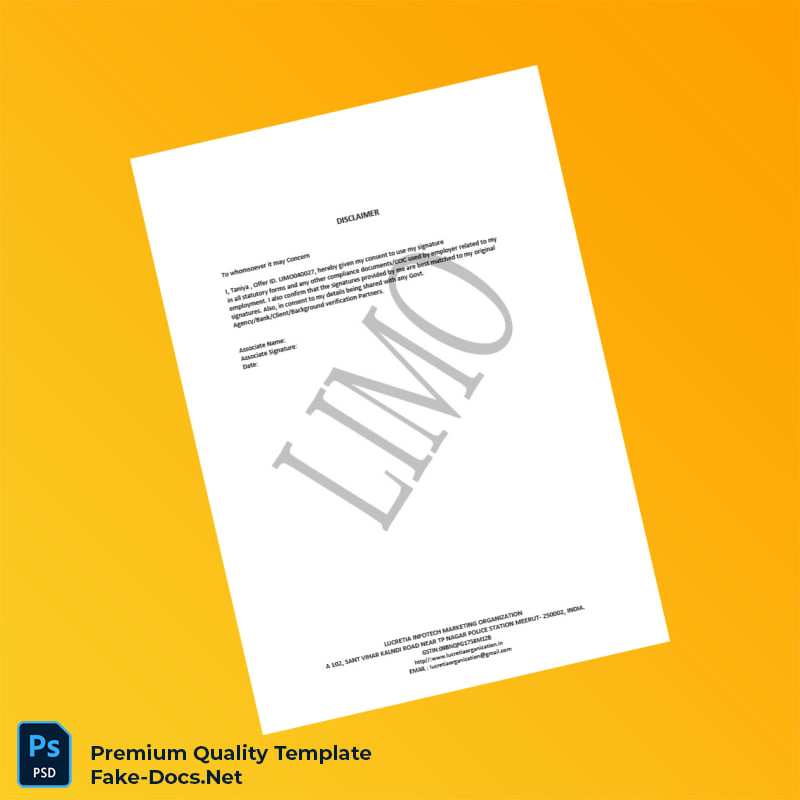 India Lucretia Infotech Marketing Organization Employment Verification Letter Template (Word & PDF) 6 page India Lucretia Infotech Marketing Organization Employment Verification Letter Template (Word & PDF) 6 page