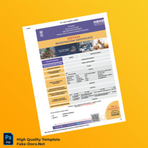 India MSME Registration Certificate Template in Word and PDF formats 3 page India MSME Registration Certificate Template in Word and PDF formats 3 page