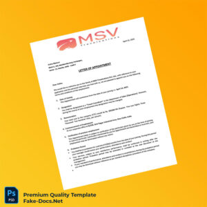 India MSV Travelcations Pvt Ltd Employment Verification Letter Template (Word & PDF) 6 page