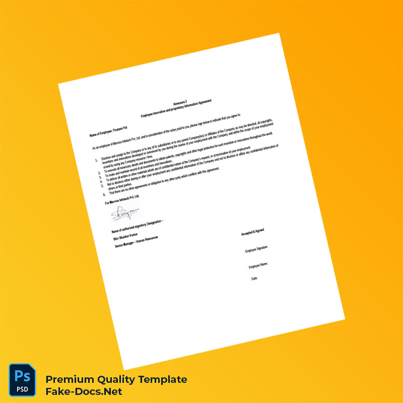 India Mervice Infotech Pvt Ltd Appointment Letter Template (Word & PDF) 6 page India Mervice Infotech Pvt Ltd Appointment Letter Template (Word & PDF) 6 page