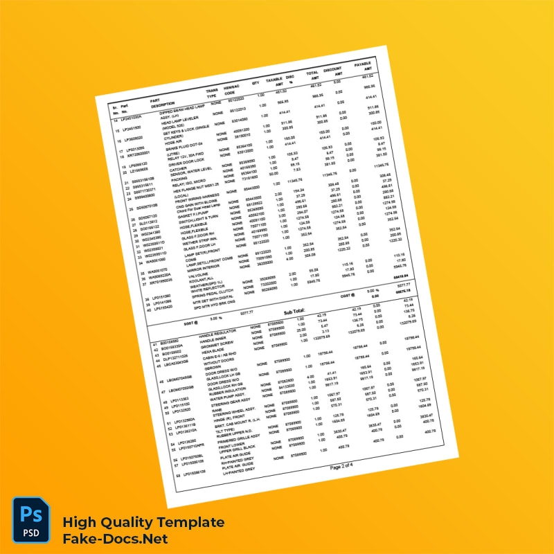 India Metaltech Motors Pvt Ltd Invoice Template in Word and PDF formats 4 page India Metaltech Motors Pvt Ltd Invoice Template in Word and PDF formats 4 page