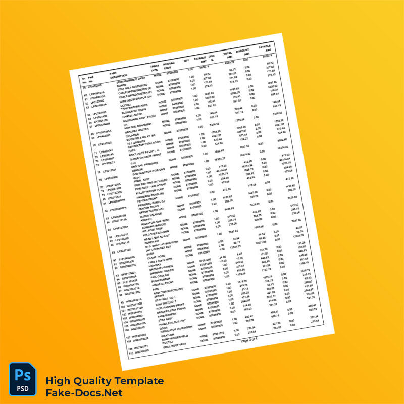 India Metaltech Motors Pvt Ltd Invoice Template in Word and PDF formats 4 page India Metaltech Motors Pvt Ltd Invoice Template in Word and PDF formats 4 page
