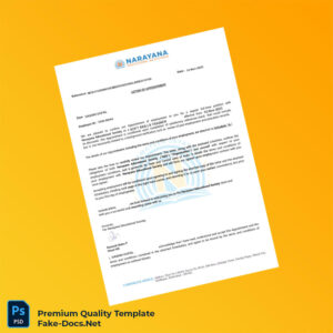 India Narayana Educational Society Employment Verification Letter Template (Word & PDF) 7 page