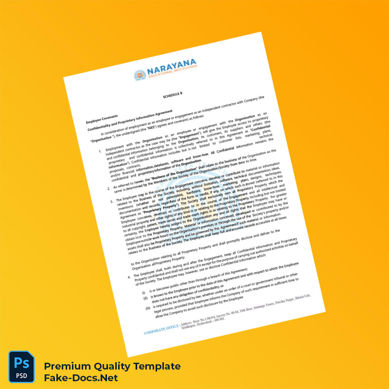 India Narayana Educational Society Employment Verification Letter Template (Word & PDF) 7 page India Narayana Educational Society Employment Verification Letter Template (Word & PDF) 7 page