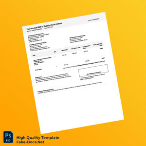 India National Computech Tax Invoice Template in Word and PDF formats 2 page