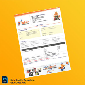 India Navyug Indane Tax Invoice Template in Word and PDF formats 2 page