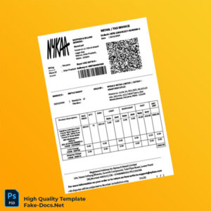 India Nykaa E-Retail Invoice Template in Word and PDF formats 2 page India Nykaa E-Retail Invoice Template in Word and PDF formats 2 page