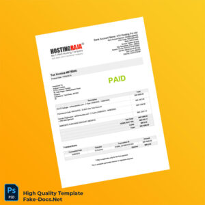 India OVI Hosting PVT LTD Tax Invoice Template in Word and PDF formats