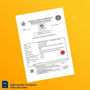 India Odisha Nurses Midwives Registration Council Renewal Registration Certificate Template in Word and PDF formats India Odisha Nurses Midwives Registration Council Renewal Registration Certificate Template in Word and PDF formats