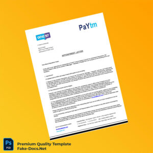 India One97 Communications Ltd Employment Verification Letter Template (Word & PDF) 4 page