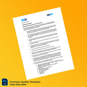 India One97 Communications Ltd Employment Verification Letter Template (Word & PDF) 3 page