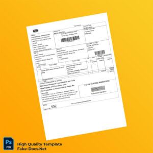 India PW Central Warehouse Tax Invoice Template in Word and PDF formats