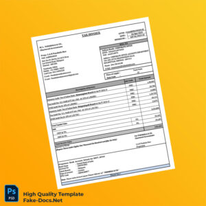 India Panakala Co Chartered Accountants Invoice Template in Word and PDF formats
