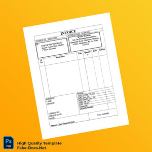 India Partap Technorats Invoice Template in Word and PDF formats 2 page