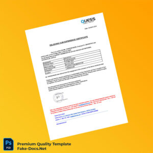 India Quess General Staffing Employment Certificate Template (Word & PDF)