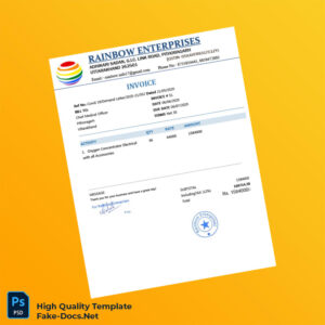 India Rainbow Enterprises Invoice Template in Word and PDF formats