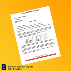 India Reliance SMSL Limited Employment Verification Letter Template (Word & PDF) 6 page