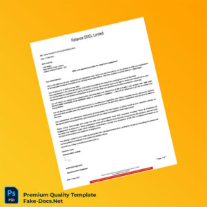 India Reliance SMSL Limited Salary Certificate Template (Word & PDF) 7 page