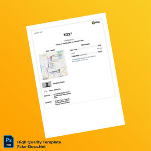 India Ridesharing Service Invoice Template in Word and PDF formats 3 page