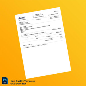 India Rites Limited Tax Invoice Template in Word and PDF formats