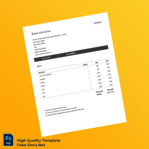 India Romin Interactive Invoice Template in Word and PDF formats