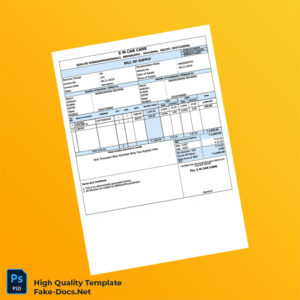 India S M Car Care Invoice Template in Word and PDF formats