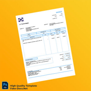 India S S Technologies Invoice Template in Word and PDF formats